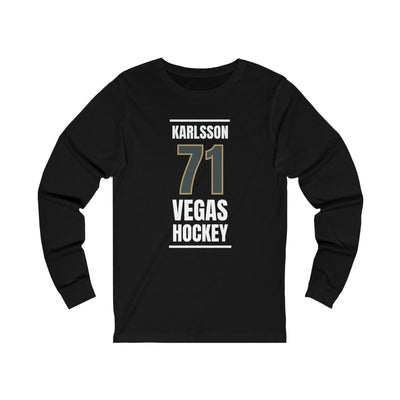 Long-sleeve Karlsson 71 Vegas Hockey Steel Gray Vertical Design Unisex Jersey Long Sleeve Shirt