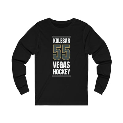 Long-sleeve Kolesar 55 Vegas Hockey Steel Gray Vertical Design Unisex Jersey Long Sleeve Shirt