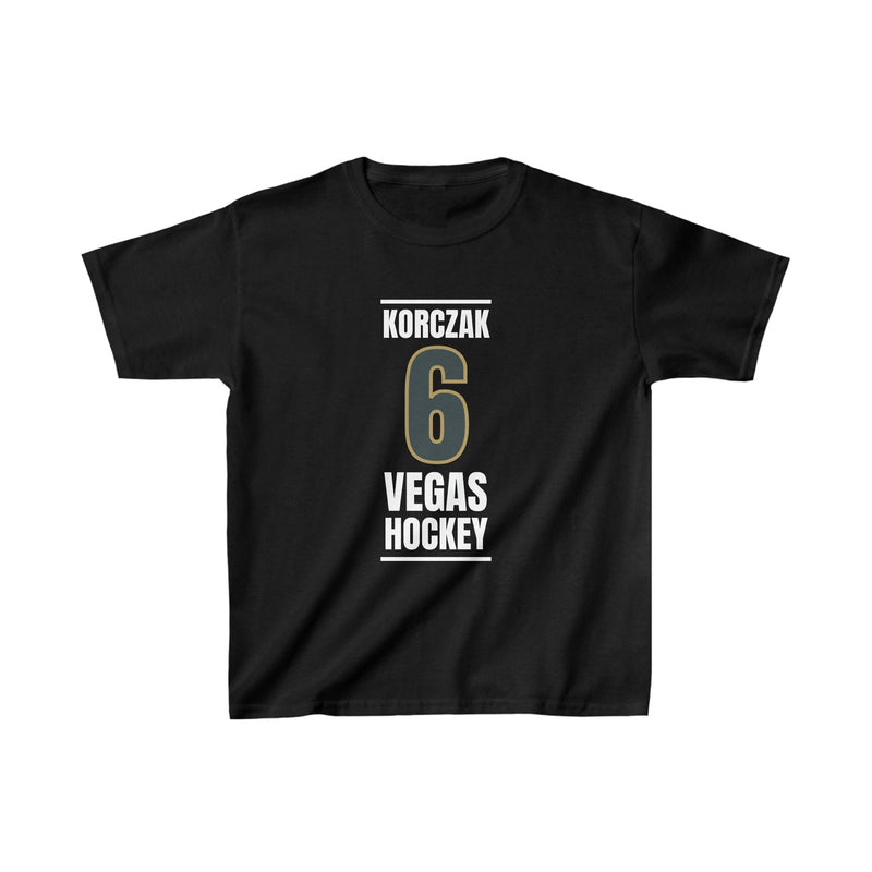 Kids clothes Korczak 6 Vegas Hockey Steel Gray Vertical Design Kids Tee