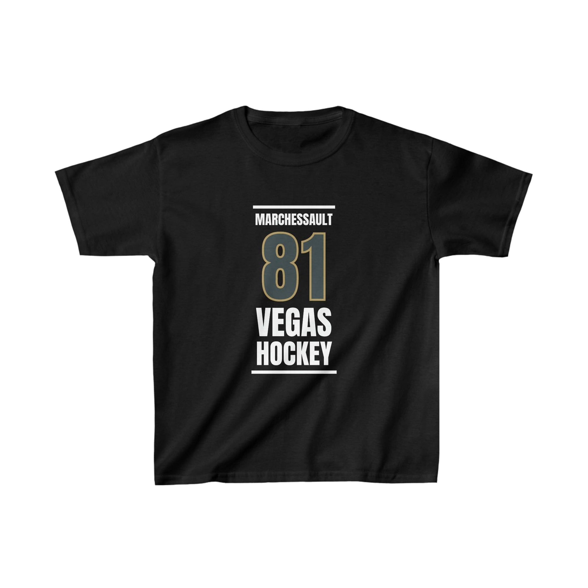 Kids clothes Marchessault 81 Vegas Hockey Steel Gray Vertical Design Kids Tee
