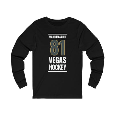 Long-sleeve Marchessault 81 Vegas Hockey Steel Gray Vertical Design Unisex Jersey Long Sleeve Shirt