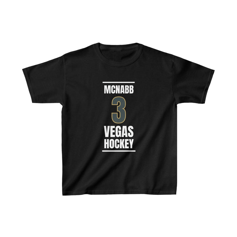 Kids clothes McNabb 3 Vegas Hockey Steel Gray Vertical Design Kids Tee