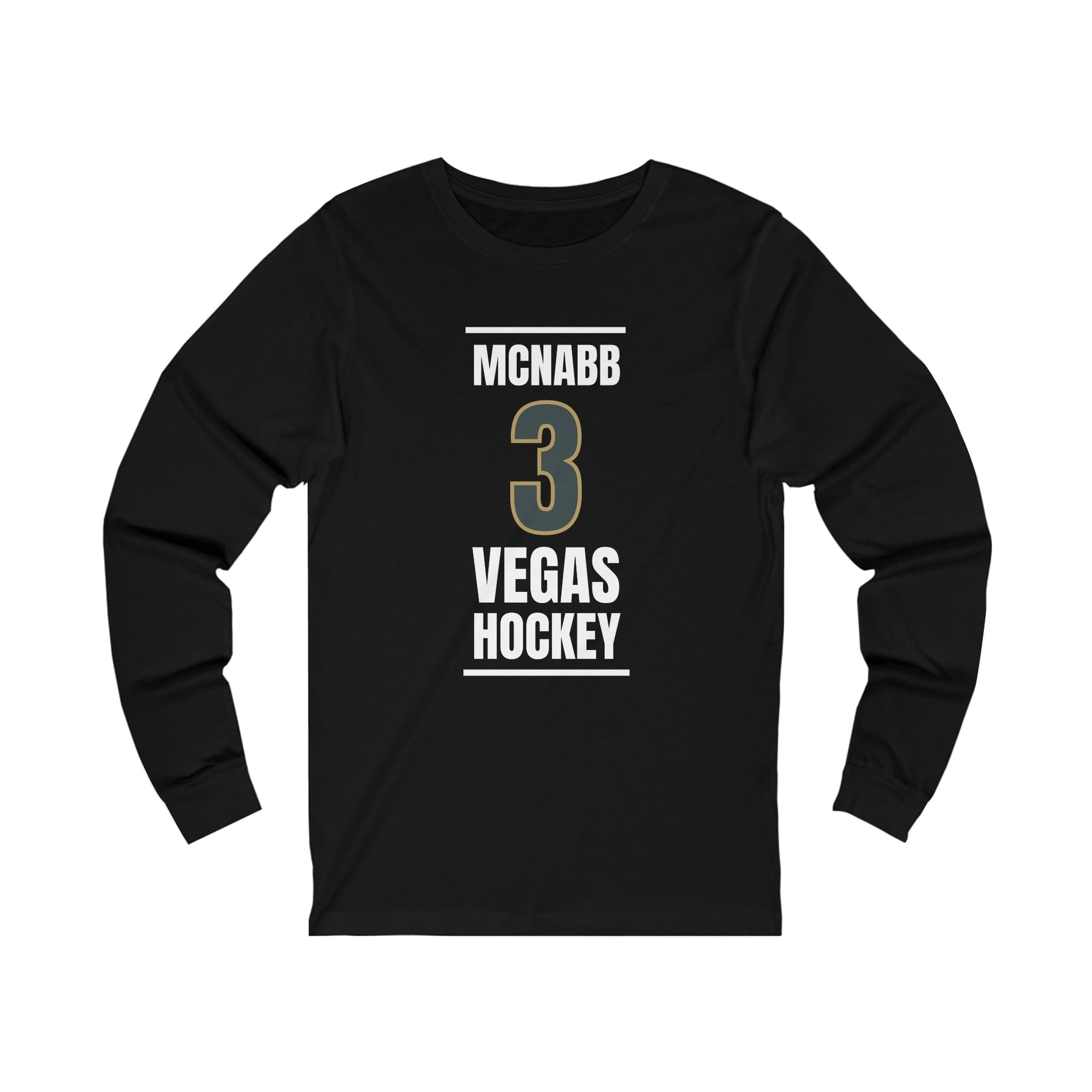 Long-sleeve McNabb 3 Vegas Hockey Steel Gray Vertical Design Unisex Jersey Long Sleeve Shirt