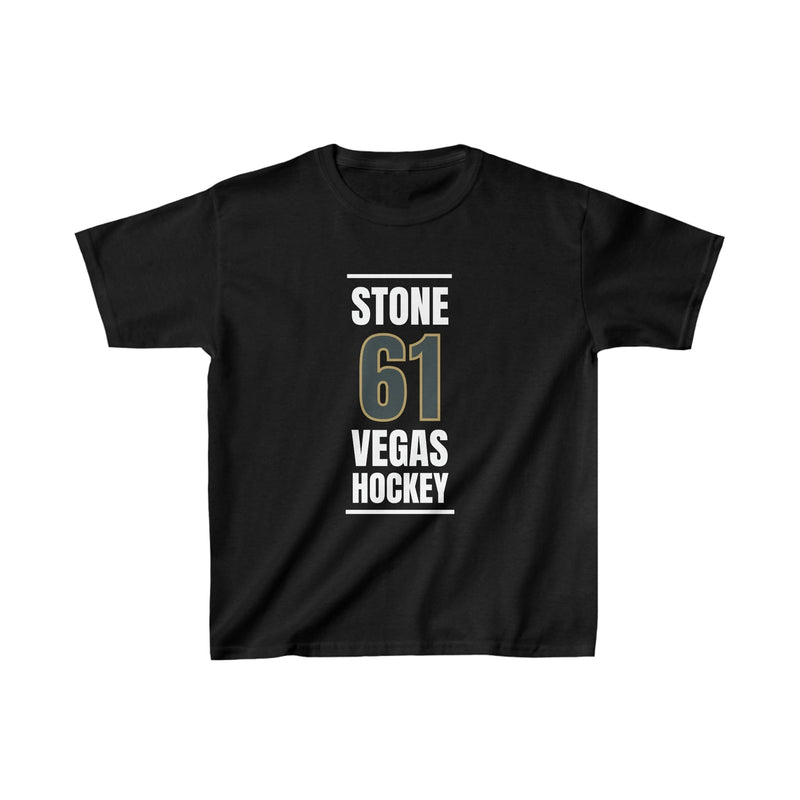Kids clothes Stone 61 Vegas Hockey Steel Gray Vertical Design Kids Tee