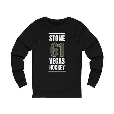 Long-sleeve Stone 61 Vegas Hockey Steel Gray Vertical Design Unisex Jersey Long Sleeve Shirt