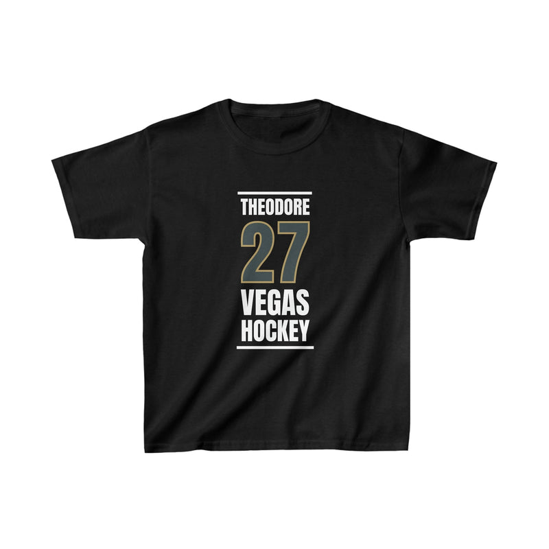 Kids clothes Theodore 27 Vegas Hockey Steel Gray Vertical Design Kids Tee
