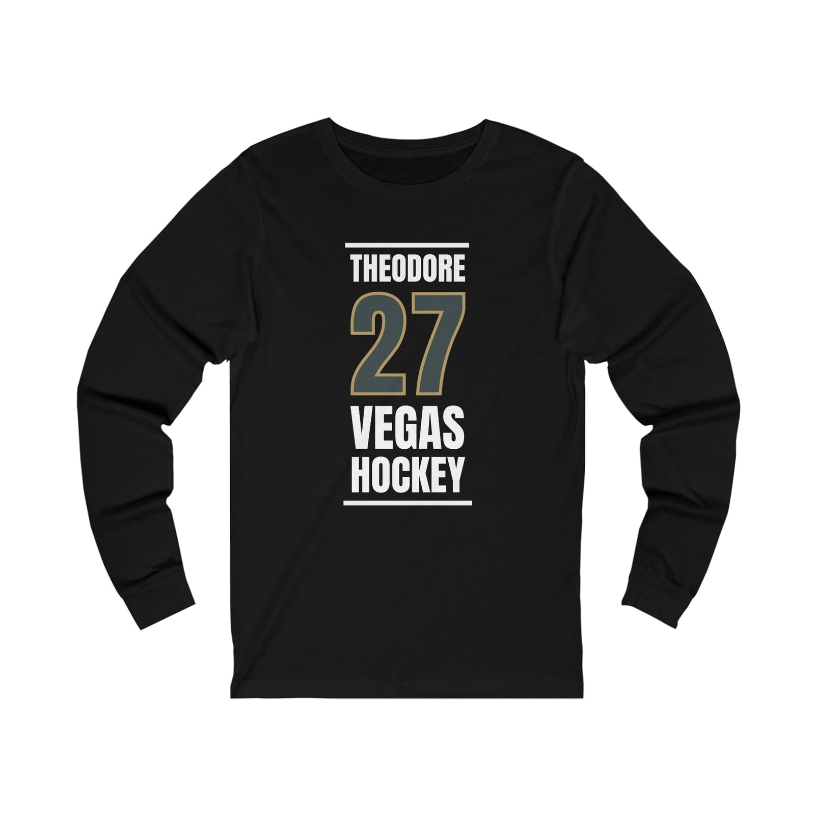 Long-sleeve Theodore 27 Vegas Hockey Steel Gray Vertical Design Unisex Jersey Long Sleeve Shirt