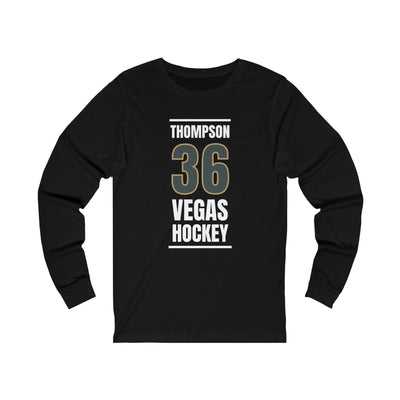 Long-sleeve Thompson 36 Vegas Hockey Steel Gray Vertical Design Unisex Jersey Long Sleeve Shirt