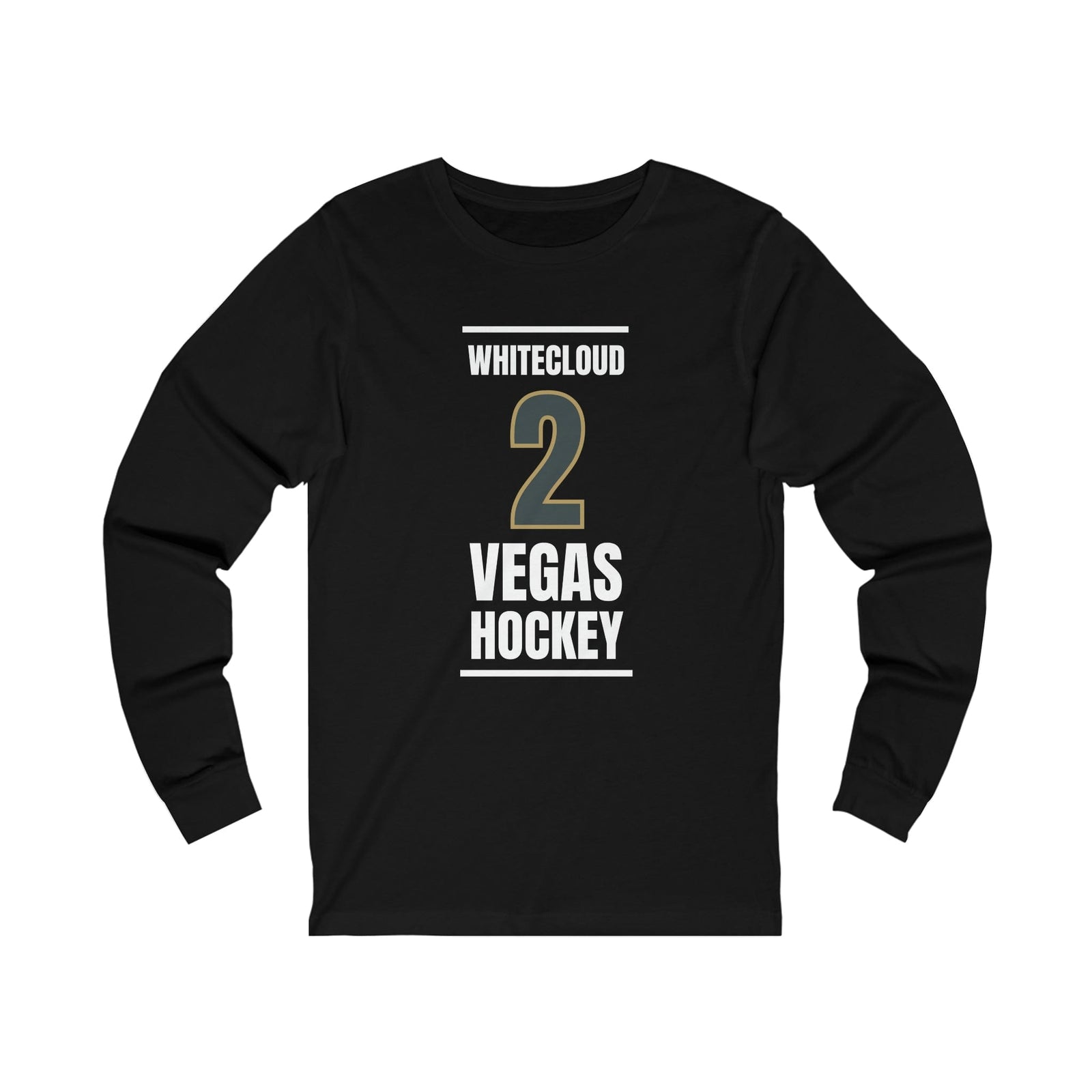 Long-sleeve Whitecloud 2 Vegas Hockey Steel Gray Vertical Design Unisex Jersey Long Sleeve Shirt