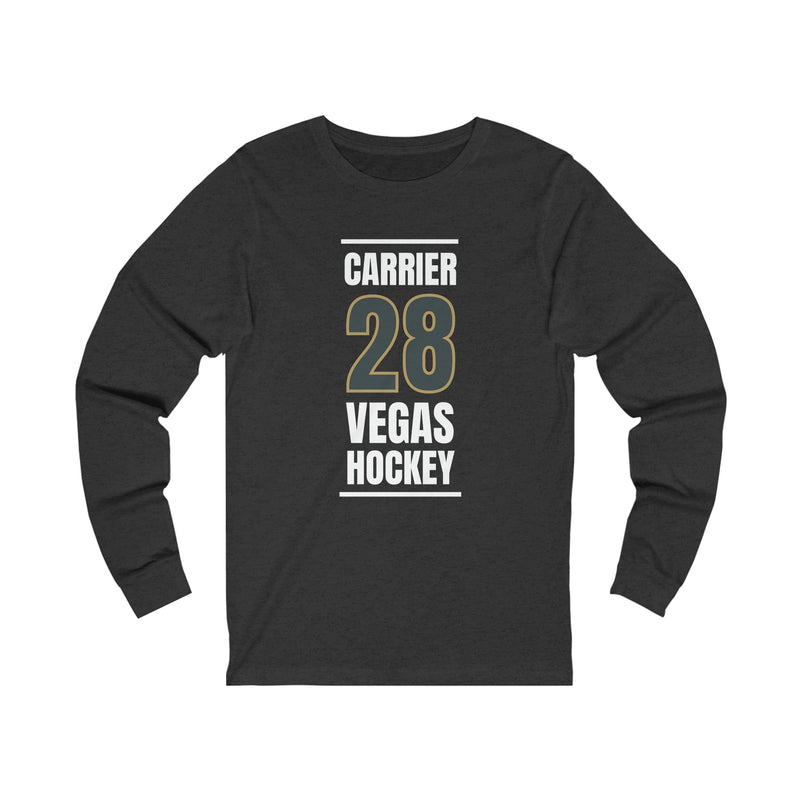 Long-sleeve Carrier 28 Vegas Hockey Steel Gray Vertical Design Unisex Jersey Long Sleeve Shirt