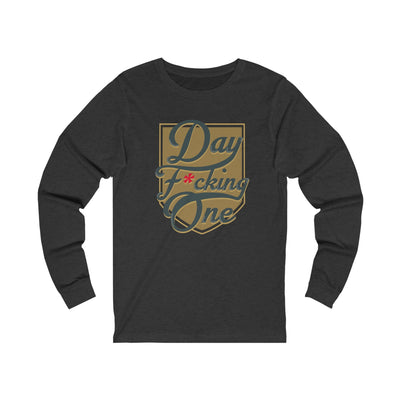 Long-sleeve "Day F*cking One" Vegas Golden Knights Fan Gold Design Unisex Long Sleeve Shirt (Front Design Only)