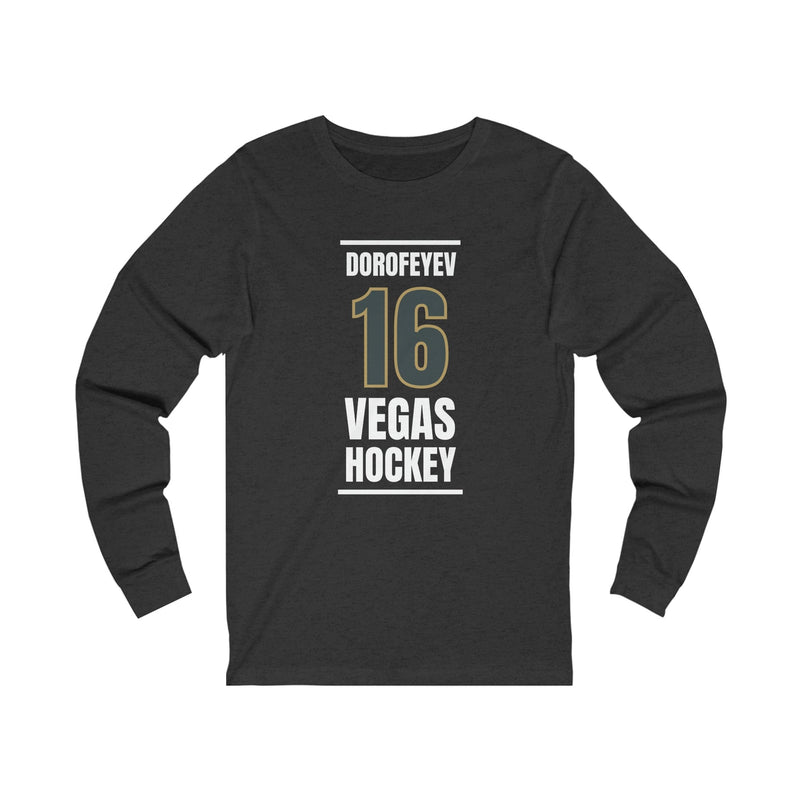 Long-sleeve Dorofeyev 16 Vegas Hockey Steel Gray Vertical Design Unisex Jersey Long Sleeve Shirt