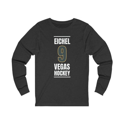 Long-sleeve Eichel 9 Vegas Hockey Steel Gray Vertical Design Unisex Jersey Long Sleeve Shirt