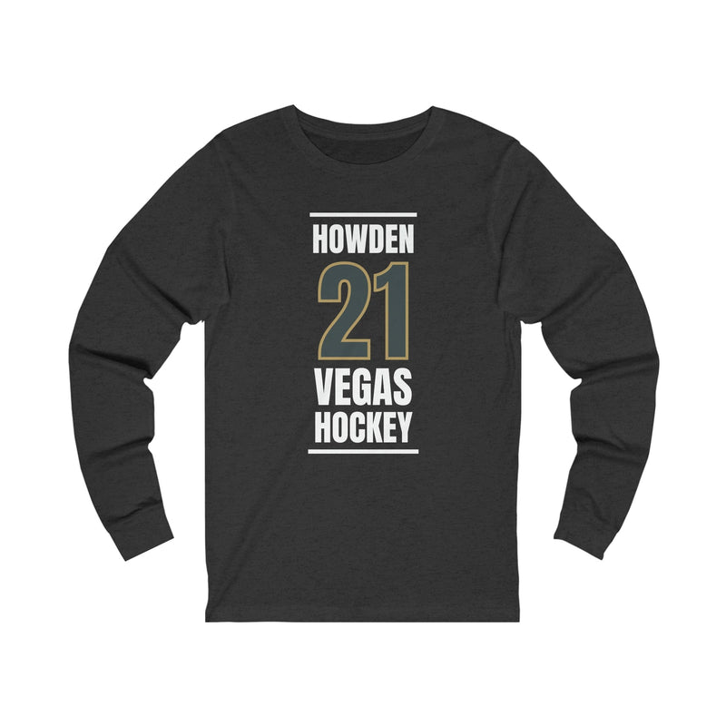 Long-sleeve Howden 21 Vegas Hockey Steel Gray Vertical Design Unisex Jersey Long Sleeve Shirt