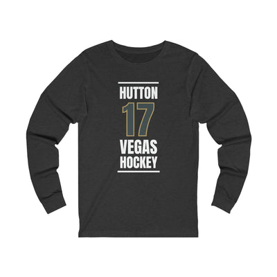 Long-sleeve Hutton 17 Vegas Hockey Steel Gray Vertical Design Unisex Jersey Long Sleeve Shirt