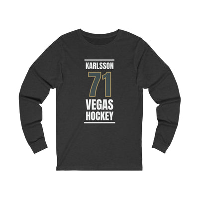 Long-sleeve Karlsson 71 Vegas Hockey Steel Gray Vertical Design Unisex Jersey Long Sleeve Shirt