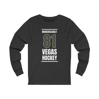 Long-sleeve Marchessault 81 Vegas Hockey Steel Gray Vertical Design Unisex Jersey Long Sleeve Shirt