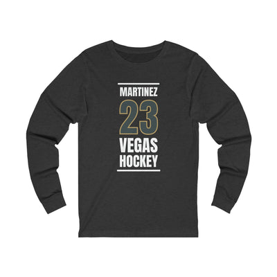 Long-sleeve Martinez 23 Vegas Hockey Steel Gray Vertical Design Unisex Jersey Long Sleeve Shirt