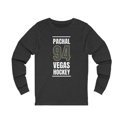 Long-sleeve Pachal 94 Vegas Hockey Steel Gray Vertical Design Unisex Jersey Long Sleeve Shirt