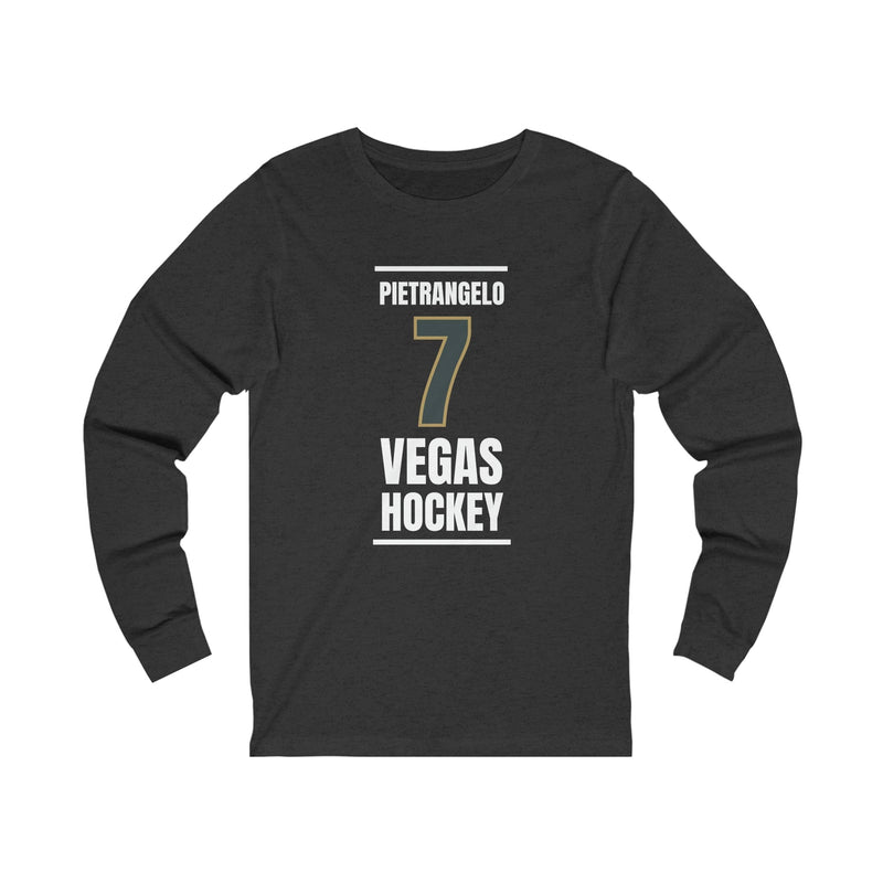 Long-sleeve Pietrangelo 7 Vegas Hockey Steel Gray Vertical Design Unisex Jersey Long Sleeve Shirt