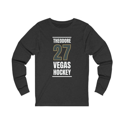 Long-sleeve Theodore 27 Vegas Hockey Steel Gray Vertical Design Unisex Jersey Long Sleeve Shirt