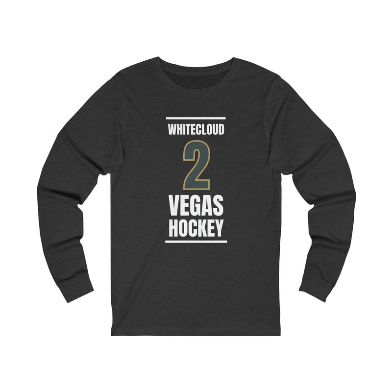 Long-sleeve Whitecloud 2 Vegas Hockey Steel Gray Vertical Design Unisex Jersey Long Sleeve Shirt