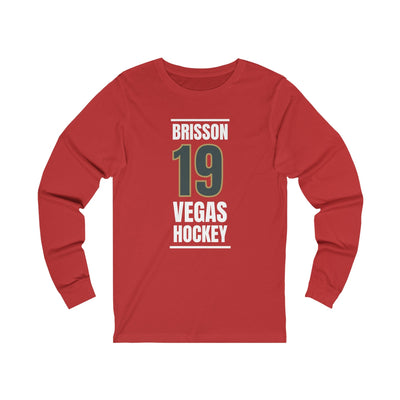 Long-sleeve Brisson 19 Vegas Hockey Steel Gray Vertical Design Unisex Jersey Long Sleeve Shirt