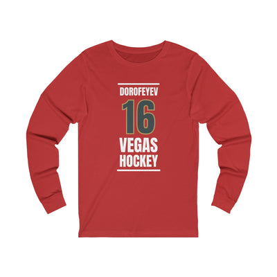 Long-sleeve Dorofeyev 16 Vegas Hockey Steel Gray Vertical Design Unisex Jersey Long Sleeve Shirt