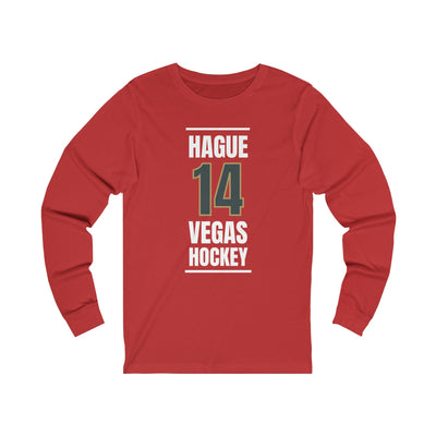 Long-sleeve Hague 14 Vegas Hockey Steel Gray Vertical Design Unisex Jersey Long Sleeve Shirt