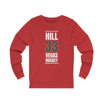Long-sleeve Hill 33 Vegas Hockey Steel Gray Vertical Design Unisex Jersey Long Sleeve Shirt