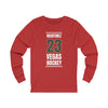 Long-sleeve Martinez 23 Vegas Hockey Steel Gray Vertical Design Unisex Jersey Long Sleeve Shirt