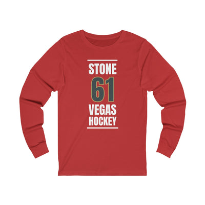 Long-sleeve Stone 61 Vegas Hockey Steel Gray Vertical Design Unisex Jersey Long Sleeve Shirt