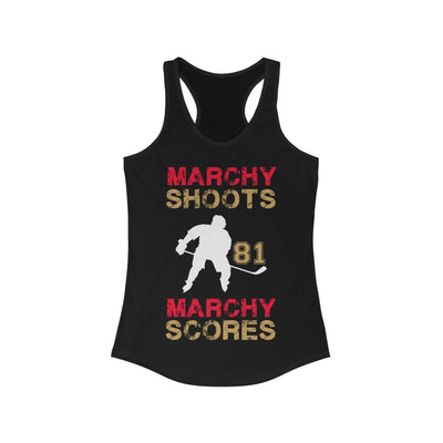 Tank Top "Marchy Shoots, Marchy Scores" Women's Ideal Racerback Tank Top