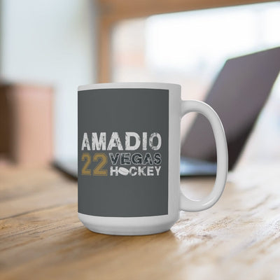 Mug Amadio 22 Vegas Hockey Ceramic Coffee Mug In Gray, 15oz