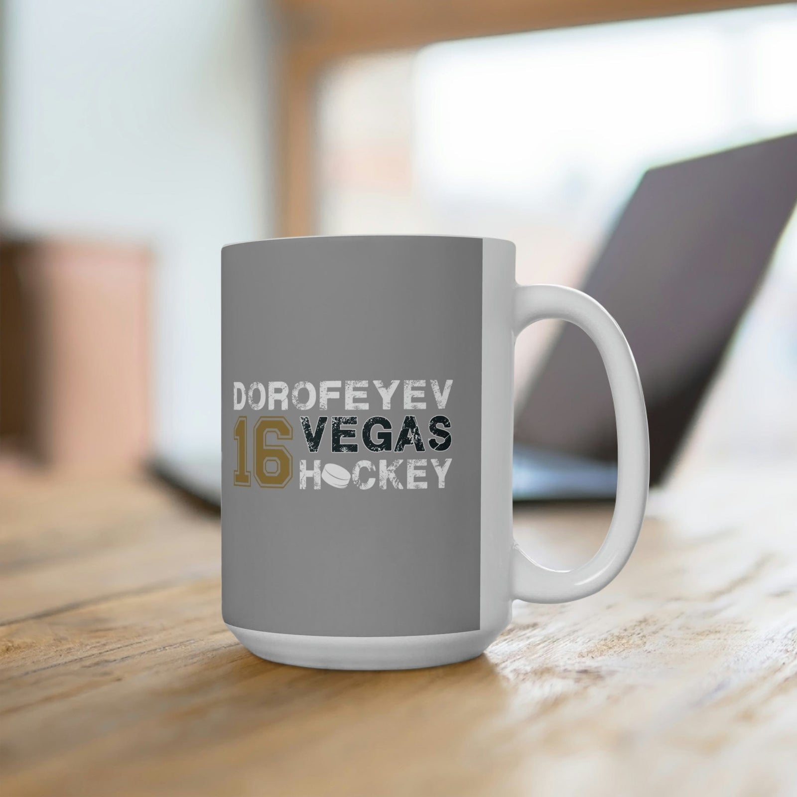 Mug Dorofeyev 16 Vegas Hockey Ceramic Coffee Mug In Gray, 15oz