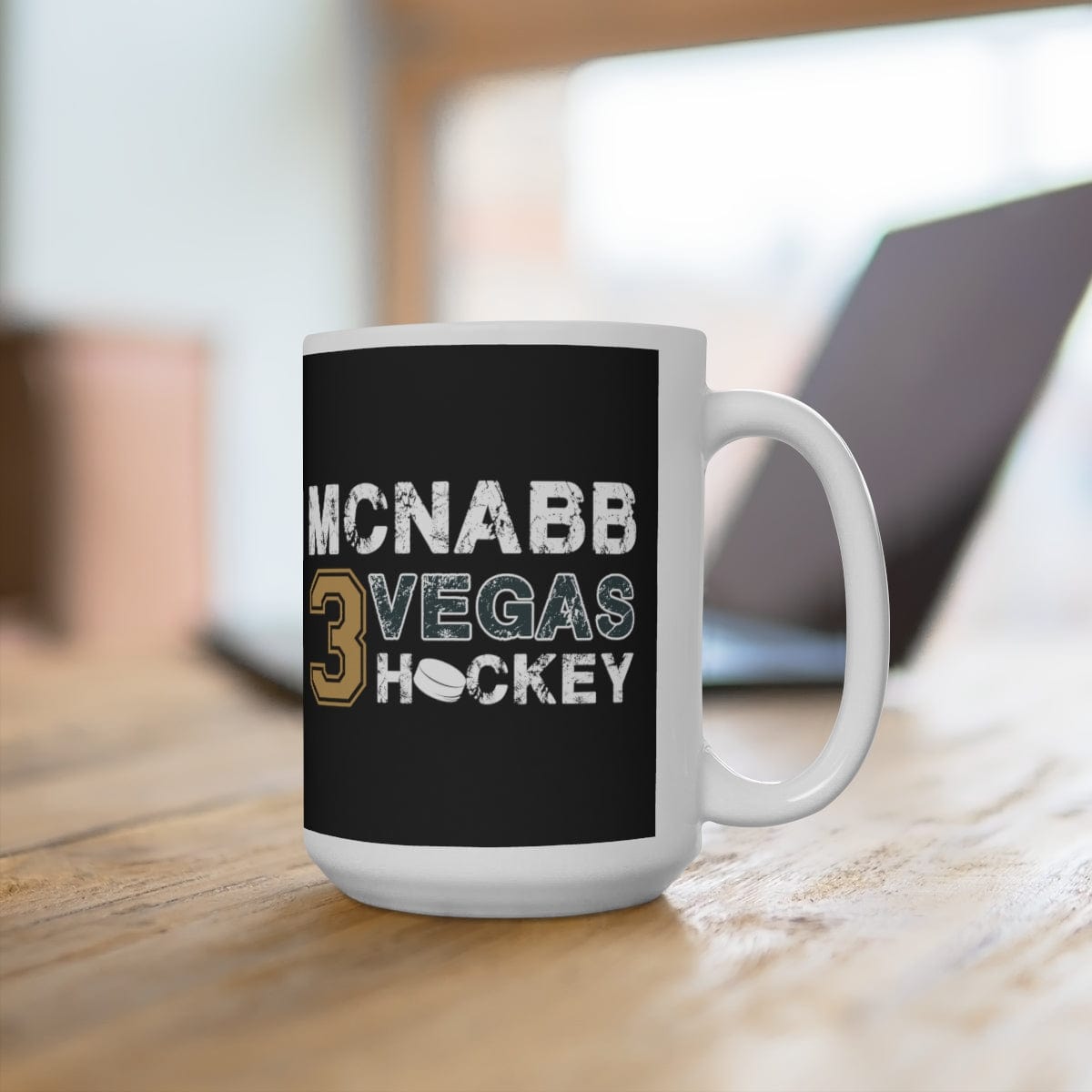 Mug McNabb 3 Vegas Hockey Ceramic Coffee Mug In Black, 15oz