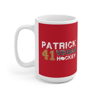 Mug Patrick 41 Vegas Hockey Ceramic Coffee Mug In Red, 15oz