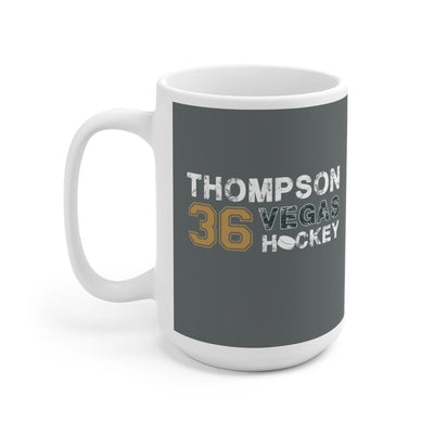 Mug Thompson 36 Vegas Hockey Ceramic Coffee Mug In Gray, 15oz