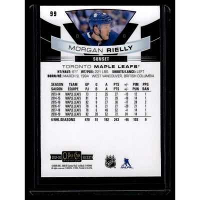 CARDS ✅ 2019 O-Pee-Chee Platinum Morgan Rielly Sunset #99 Toronto Maple Leafs