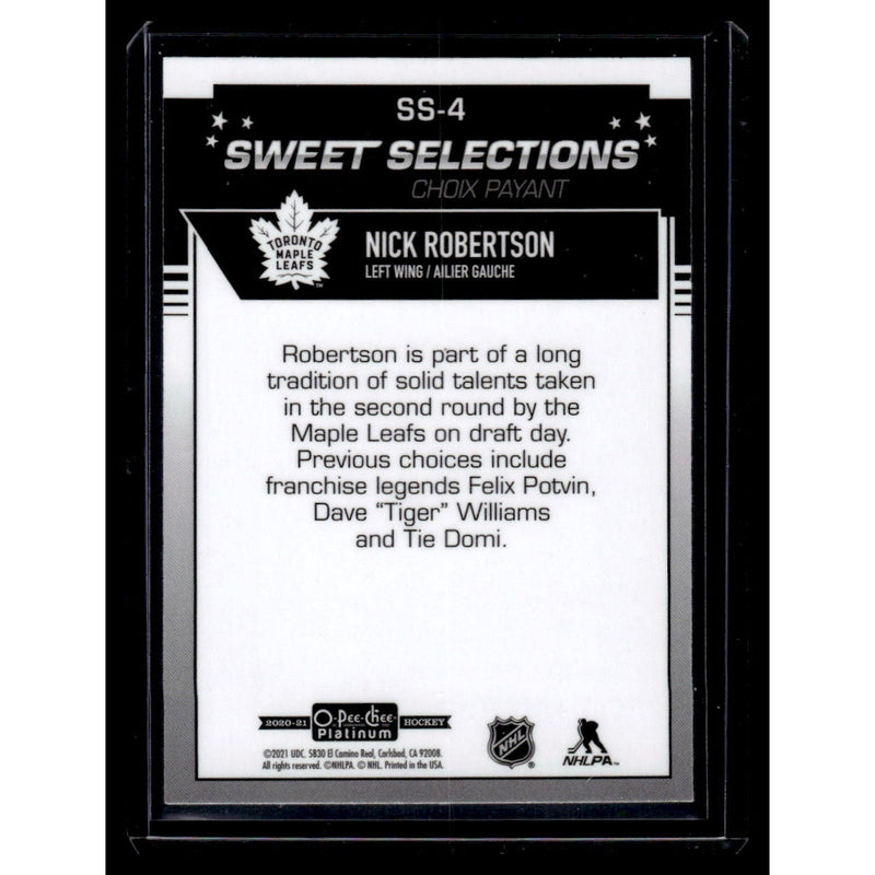 CARDS ✅ 2020 O-Pee-Chee Platinum Nick Robertson  #SS-4 Toronto Maple Leafs