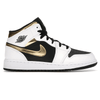 Air Jordan 1 Mid GS Gold And Black Metallic Authentic Shoes