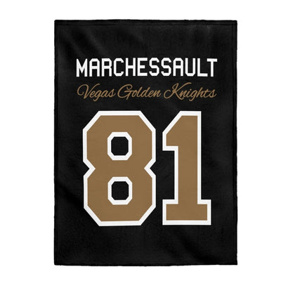 All Over Prints Marchessault 81 Vegas Golden Knights Velveteen Plush Blanket