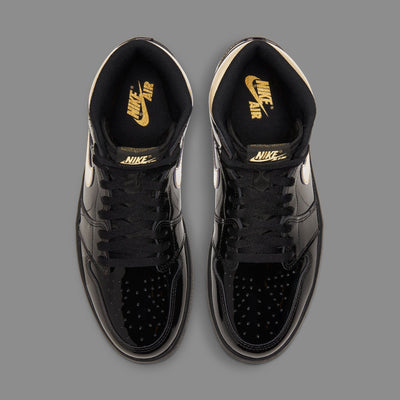 Air Jordan 1 Retro High Black Metallic Gold Authentic Shoes