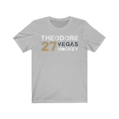 T-Shirt Ash / S Theodore 27 Vegas Hockey Unisex Jersey Tee