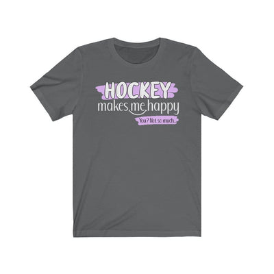 T-Shirt "Hockey Makes Me Happy" Unisex Jersey Tee