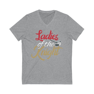 V-neck Athletic Heather / S Ladies Of The Knight Unisex Jersey V-Neck Tee