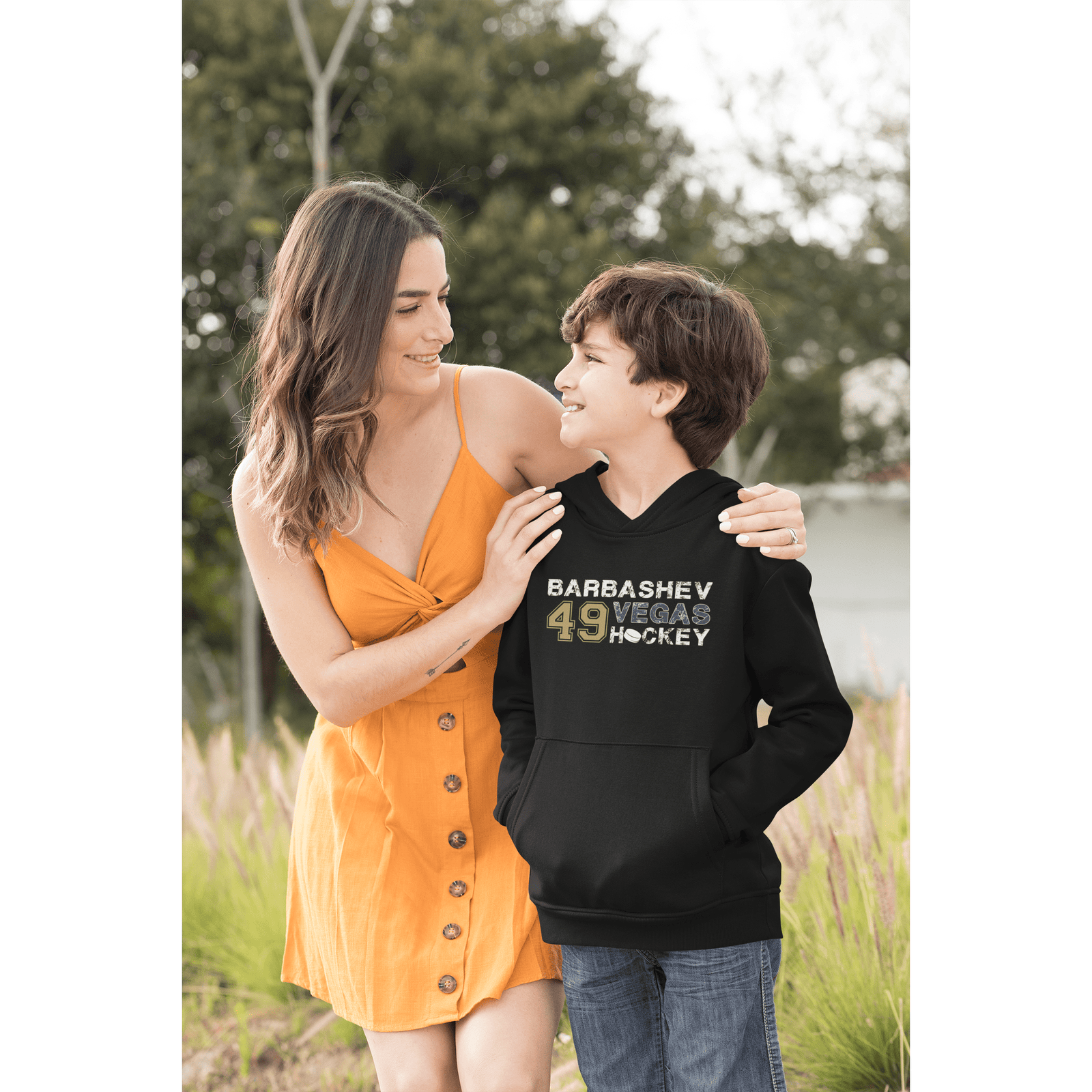 Kids clothes Barbashev 49 Vegas Hockey Youth Hooded Sweatshirt