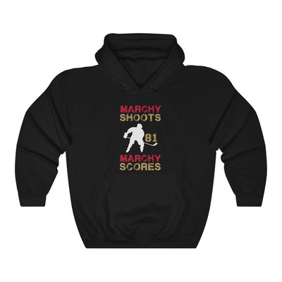 Hoodie Black / L Marchy Shoots, Marchy Scores Unisex Hooded Sweatshirt