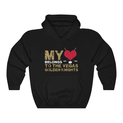 Hoodie Black / L My Heart Belongs To The Vegas Golden Knights Unisex Hooded Sweatshirt