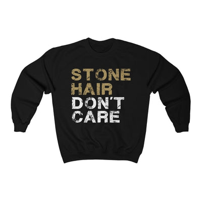 Sweatshirt Black / L Stone Hair, Don't Care Unisex Crewneck Sweatshirt